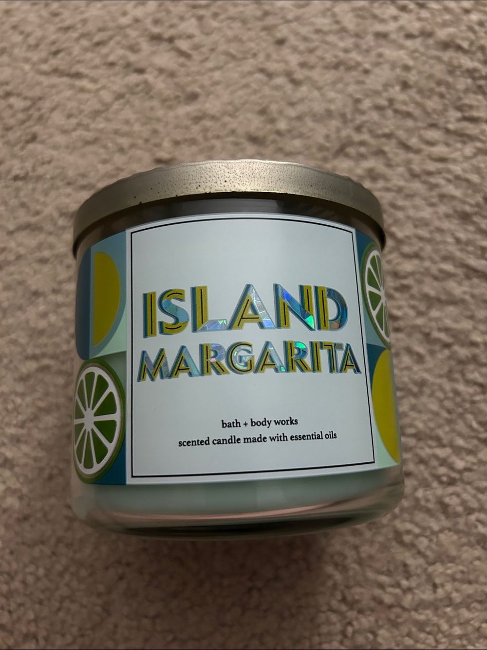 Bath & Body Works Island Margarita Candle - Mint Green & Gold